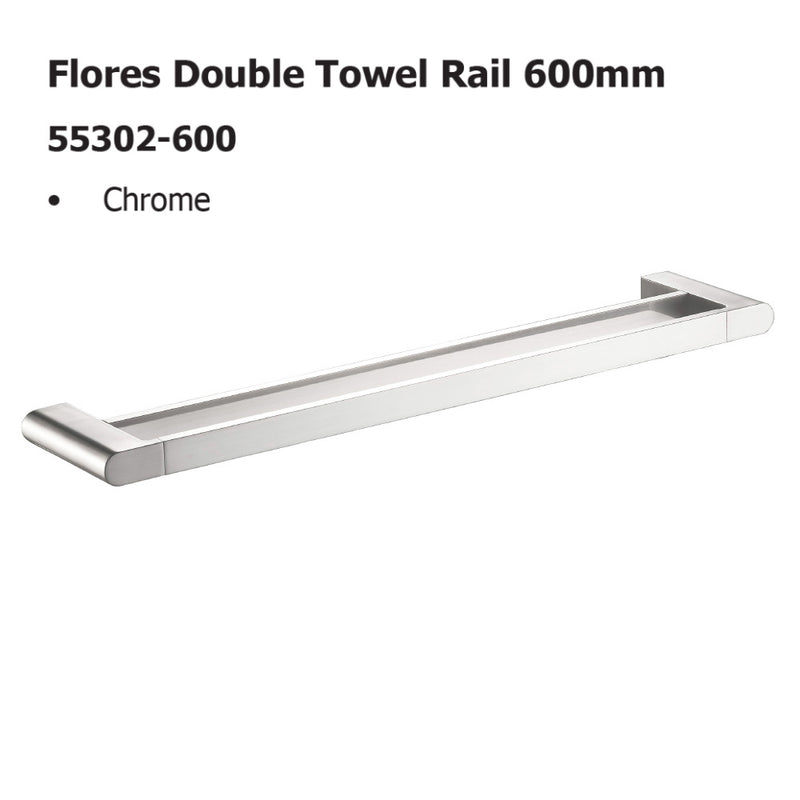 Flores Double Towel Rail 600mm 55302-600