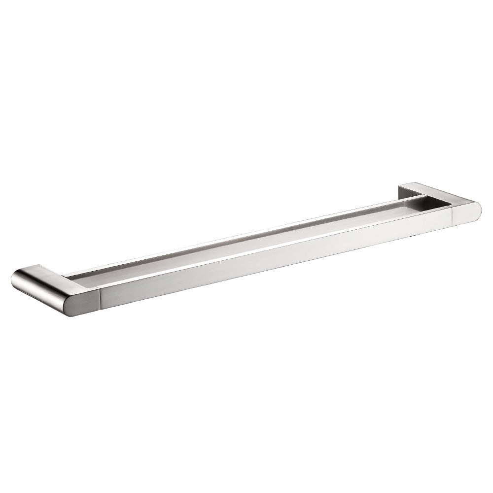Flores Double Towel Rail 800mm  Brushed Nickel 55302-800-BN - Bathroom Hub
