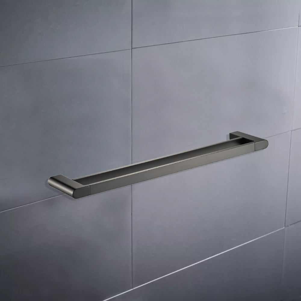 Flores Double Towel Rail 800mm Gunmetal 55302-800-GM