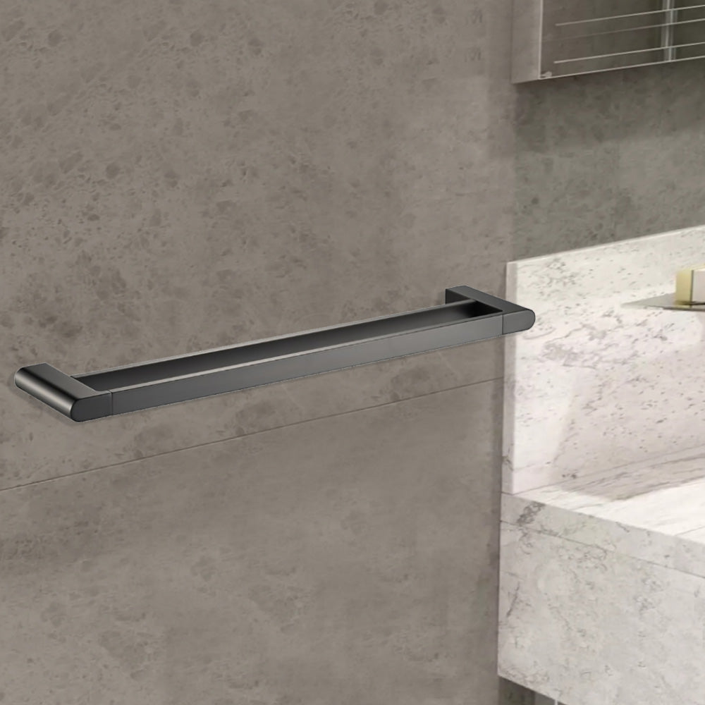 Flores Double Towel Rail 800mm Gunmetal 55302-800-GM