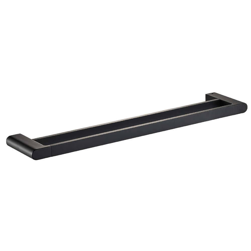 Flores Double Towel Rail 800mm Matt Black 55302-800-MB - Bathroom Hub