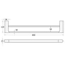 Flores Double Towel Rail 800mm Matt Black 55302-800-MB