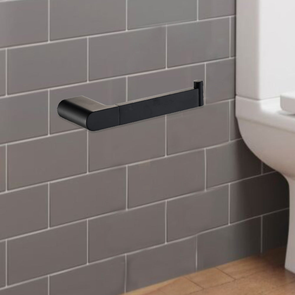 Flores Toilet Roll Holder Matt Black 55304-MB - Bathroom Hub