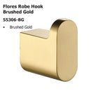 Flores Robe Hook Brushed Gold 55306-BG - Bathroom Hub