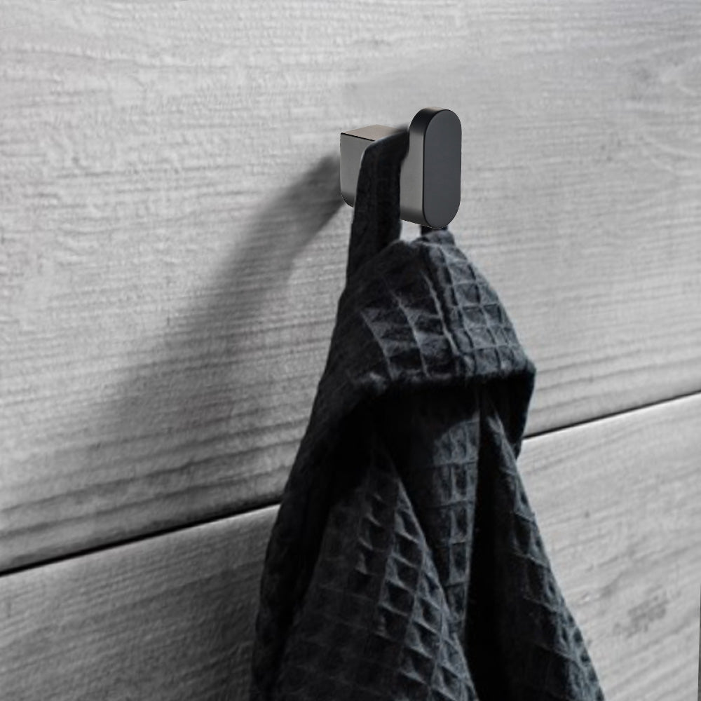 Flores Robe Hook Matt Black 55306-MB - Bathroom Hub