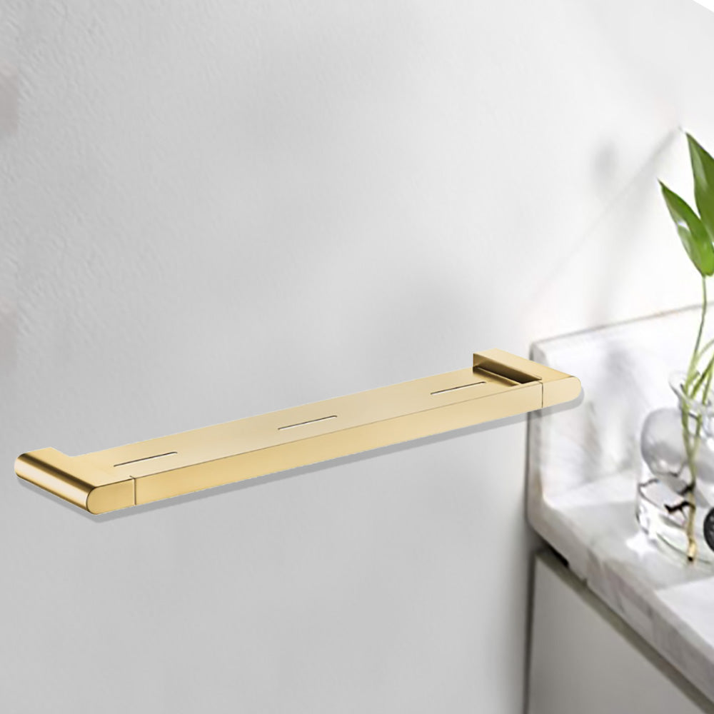 Flores Cosmetic Shelf Brushed Gold 55309-BG - Bathroom Hub