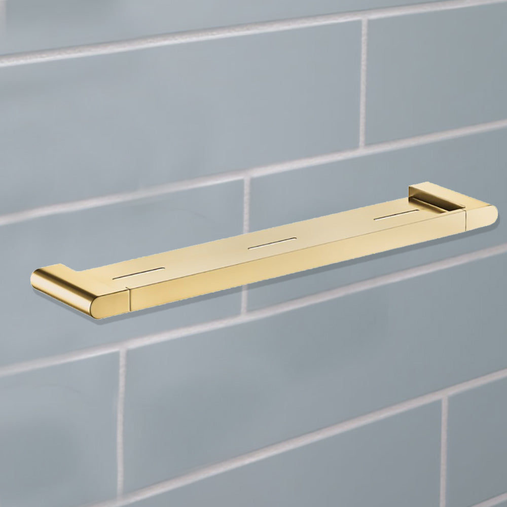 Flores Cosmetic Shelf Brushed Gold 55309-BG - Bathroom Hub