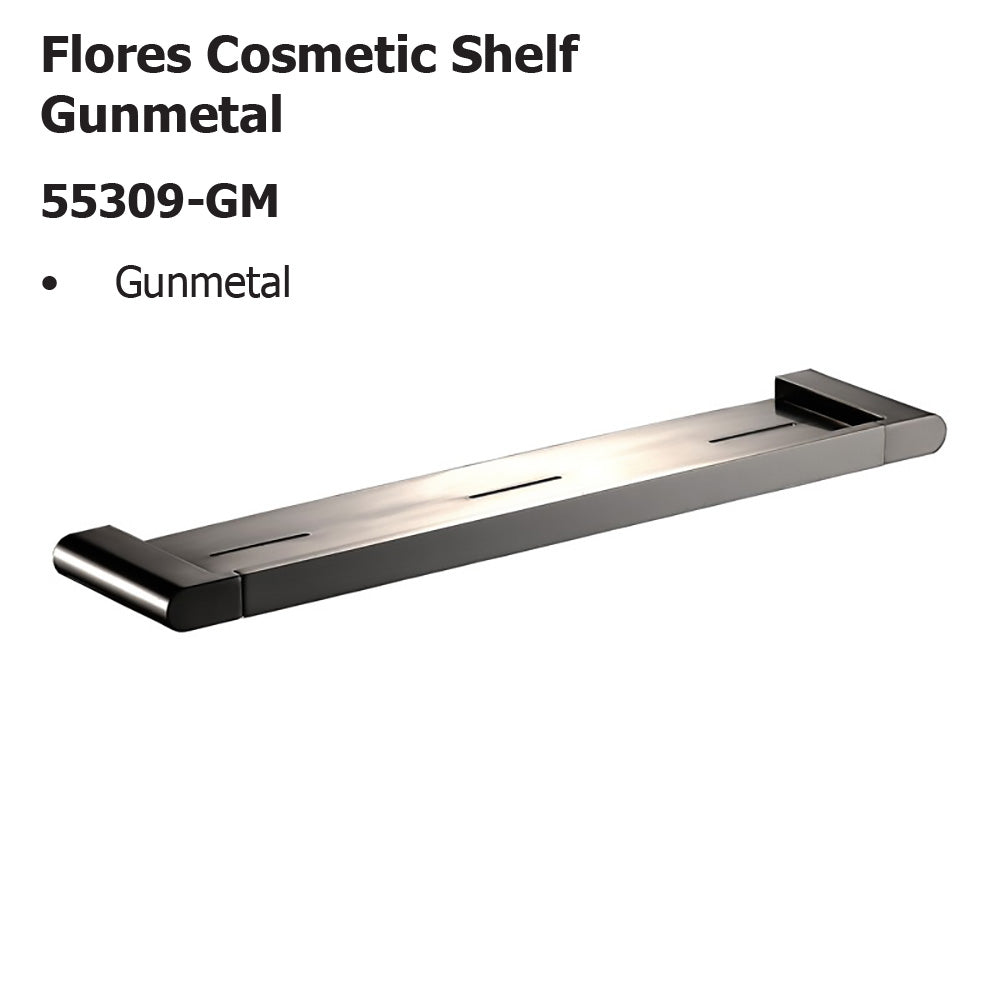 Flores Cosmetic Shelf Gunmetal 55309-GM - Bathroom Hub