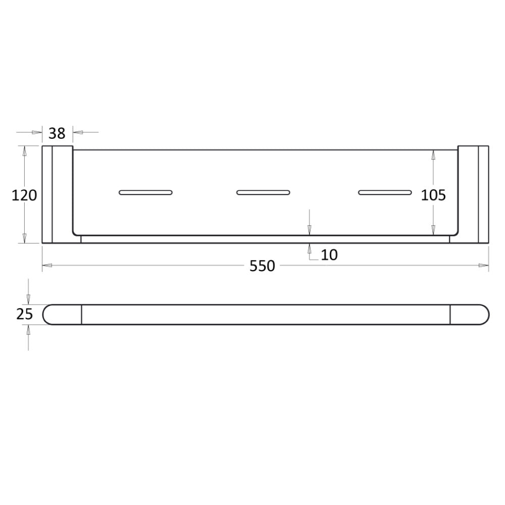 Flores Cosmetic Shelf Matt Black 55309-MB