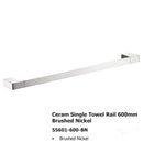Ceram Single Towel Rail 600mm Brushed Nickel 55601-600-BN