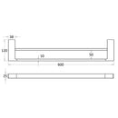 Ceram Double Towel Rail 600mm Brushed Gold 55602-600-BG