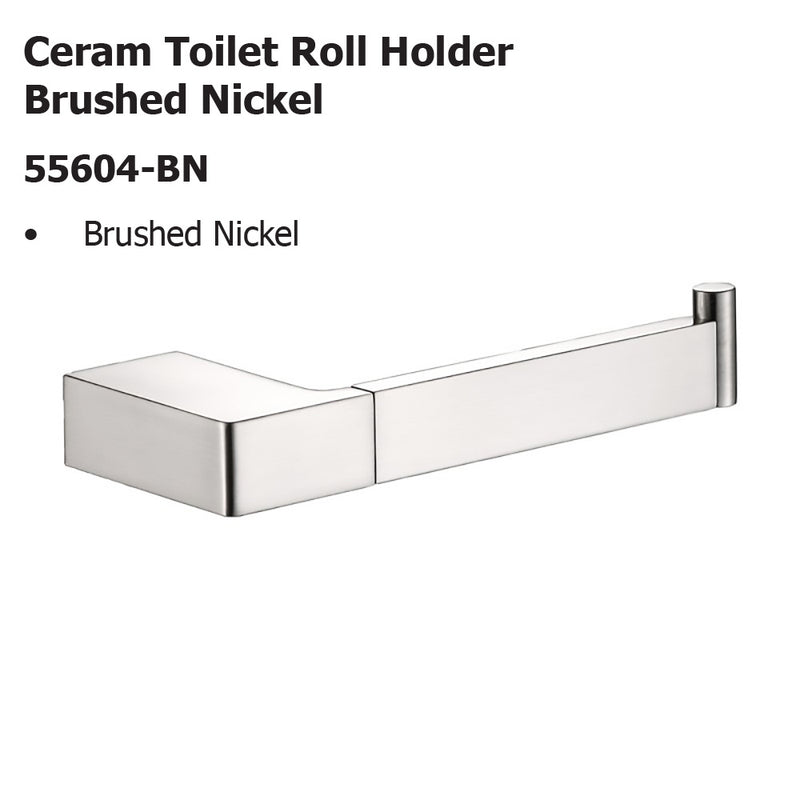 Ceram Toilet Roll Holder Brushed Nickel 55604-BN