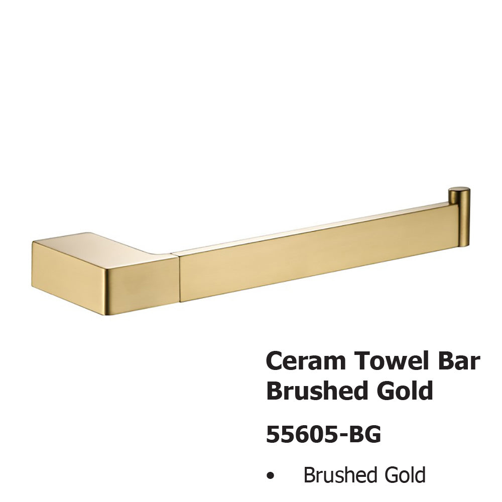 Ceram Towel Bar Brushed Gold 55605-BG - Bathroom Hub
