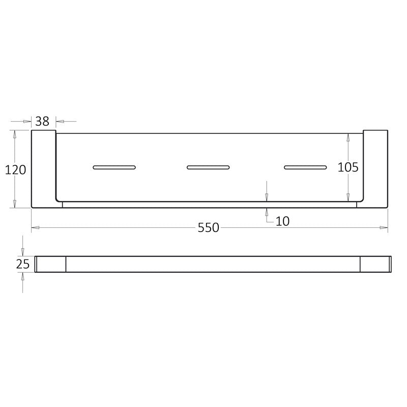 Ceram Cosmetic Shelf Brushed Nickel 55609-BN