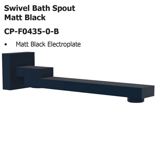 Swivel Bath Spout Matt Black CP-F0435-0-B