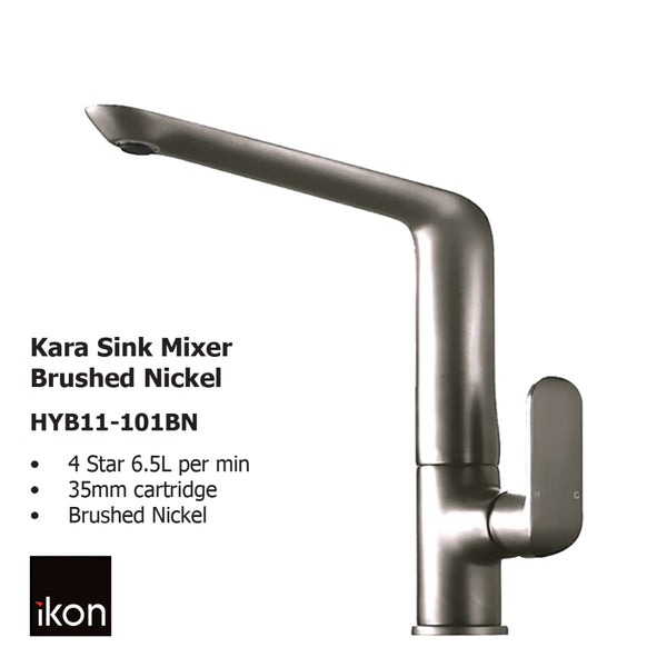 Kara Sink Mixer Brushed Nickel HYB11-101BN - Bathroom Hub