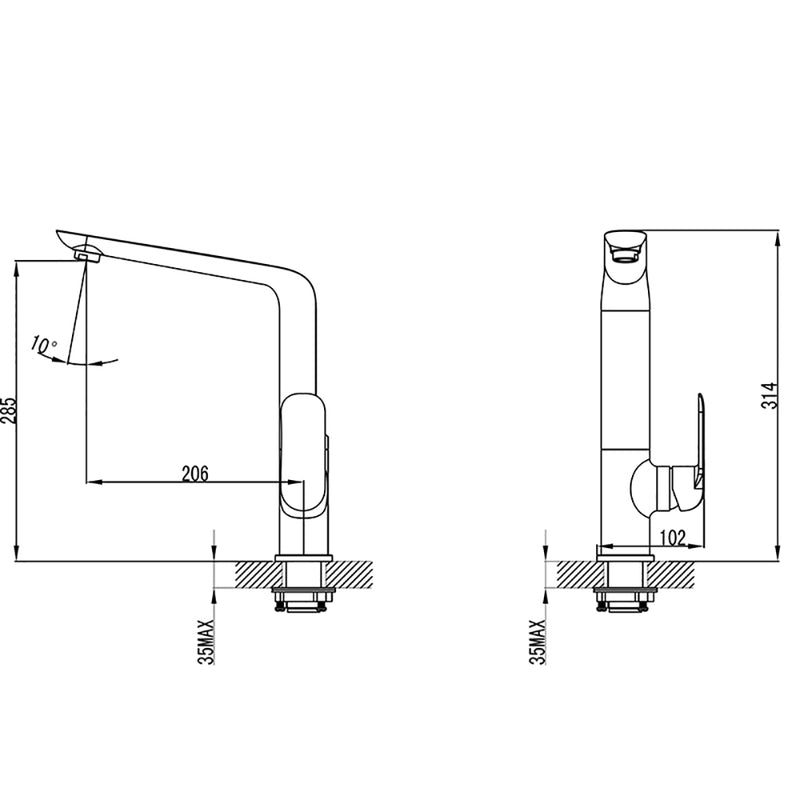 Kara Sink Mixer Chrome and White HYB11-101cw - Bathroom Hub