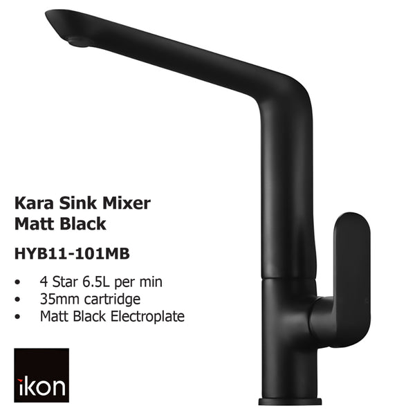 Kara Sink Mixer Matt black HYB11-101MB - Bathroom Hub