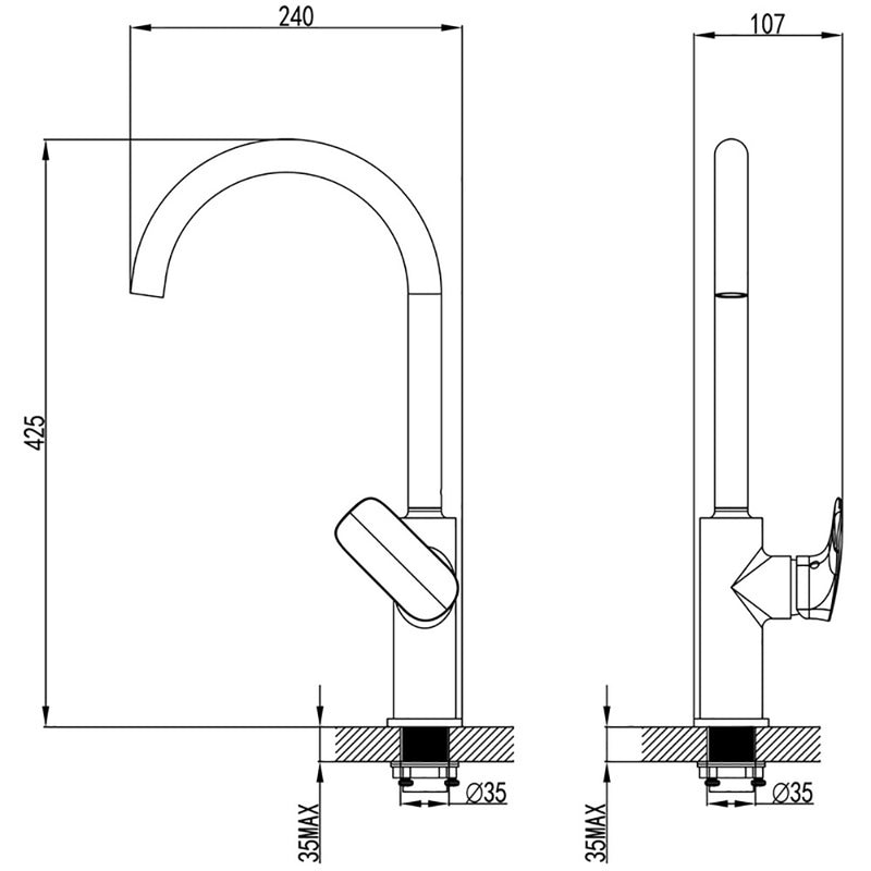 Kara Sink Mixer HYB11-102 - Bathroom Hub