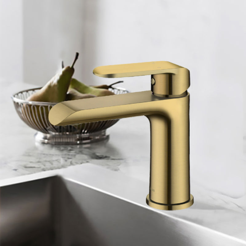 Kara Basin Mixer Brushed Gold HYB11-201BG - Bathroom Hub