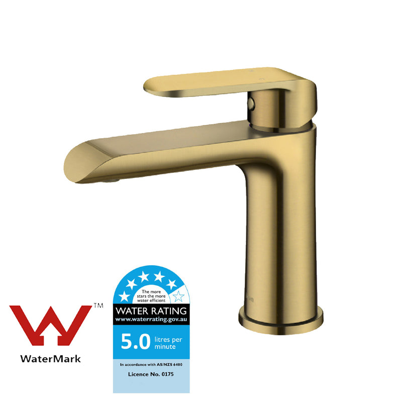 Kara Basin Mixer Brushed Gold HYB11-201BG - Bathroom Hub