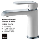 Kara Basin Mixer Chrome and white HYB11-201CW - Bathroom Hub