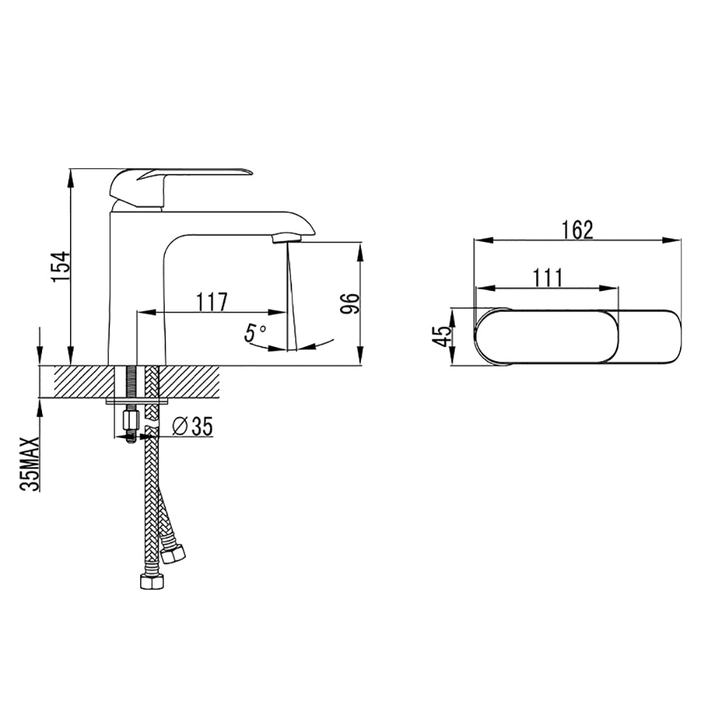 Kara Basin Mixer HYB11-201 - Bathroom Hub