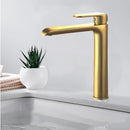 Kara High Rise Basin Mixer  Brushed Gold HYB11-202BG - Bathroom Hub