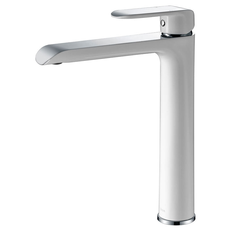 Kara High Rise Basin Mixer Chrome And White HYB11-202CW - Bathroom Hub