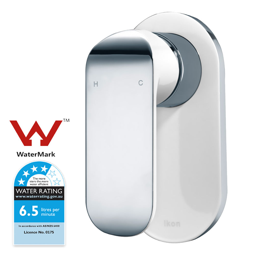Kara Wall Mixer Chrome And White HYB11-301CW - Bathroom Hub