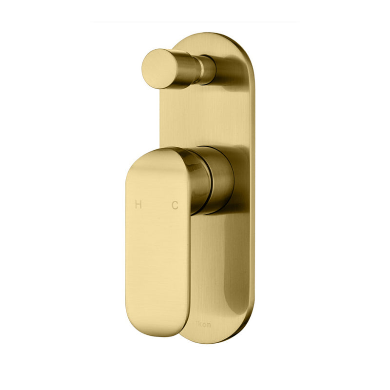 Kara Wall Mixer with Diverter  Brushed Gold HYB11-501BG - Bathroom Hub