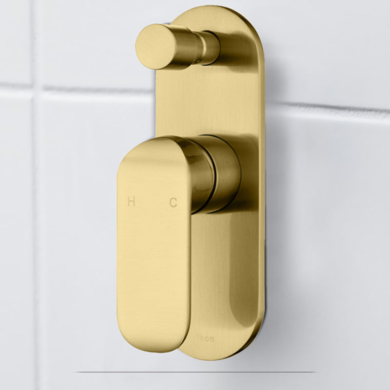 Kara Wall Mixer with Diverter  Brushed Gold HYB11-501BG - Bathroom Hub