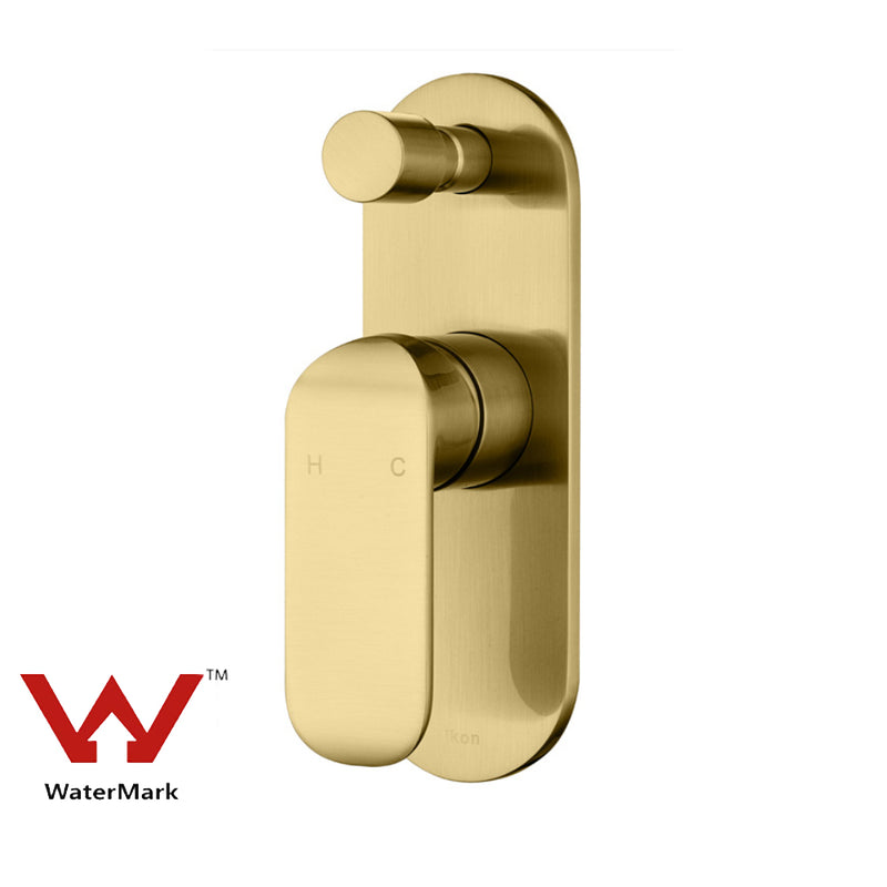 Kara Wall Mixer with Diverter  Brushed Gold HYB11-501BG - Bathroom Hub