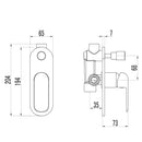 Kara Wall Mixer with Diverter Brushed Nickel HYB11-501BN - Bathroom Hub