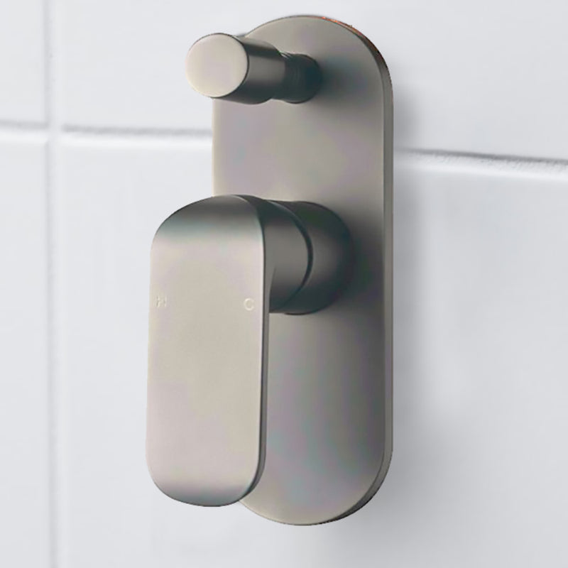 Kara Wall Mixer with Diverter Brushed Nickel HYB11-501BN - Bathroom Hub