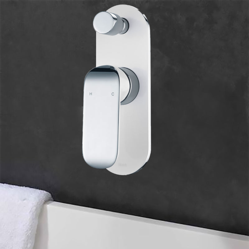 Kara Wall Mixer with Diverter Chrome and white HYB11-501CW - Bathroom Hub