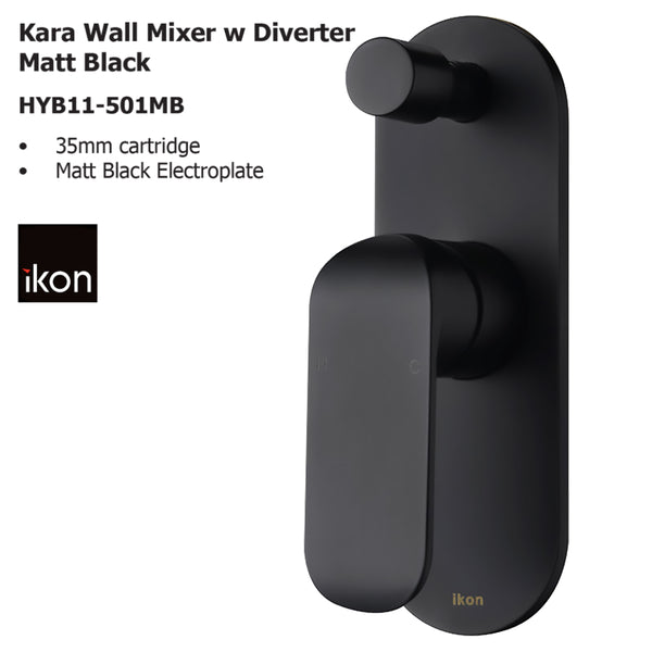 Kara Wall Mixer with Diverter MB HYB11-501MB - Bathroom Hub