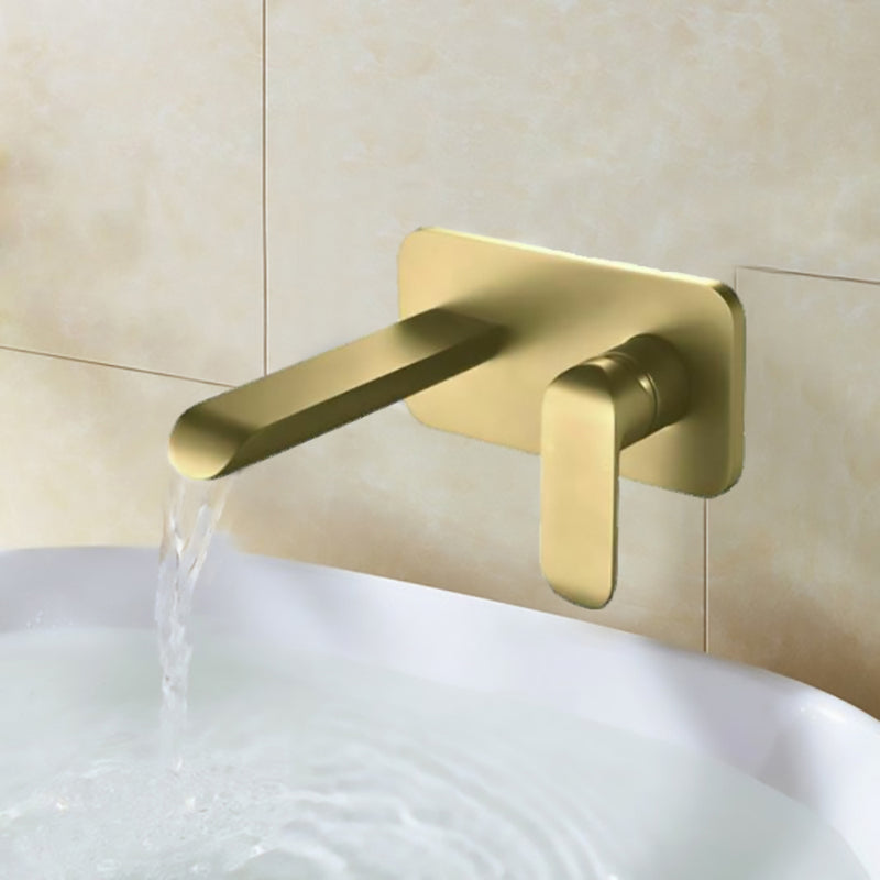 Kara Wall Basin Mixer Brushed Gold HYB11-601BG - Bathroom Hub