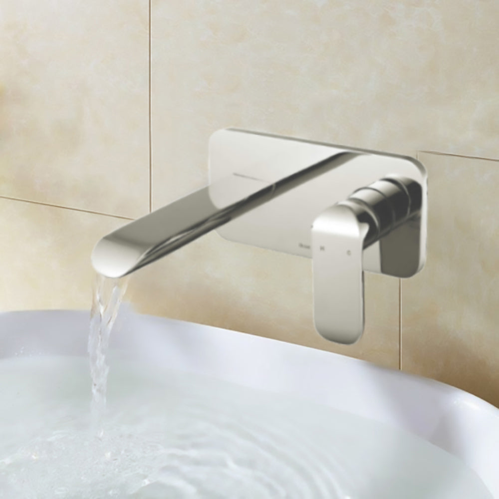 Kara Wall Basin Mixer Brushed Nickel HYB11-601BN - Bathroom Hub