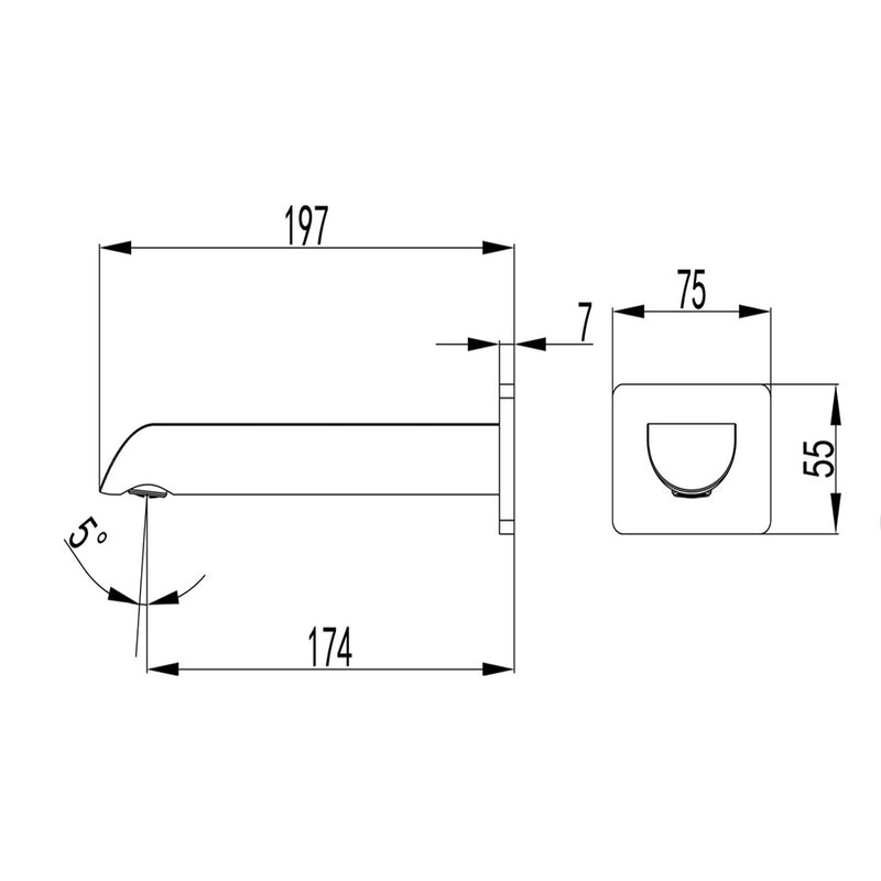 Kara Bath Spout Brushed Nickel HYB11-802BN - Bathroom Hub