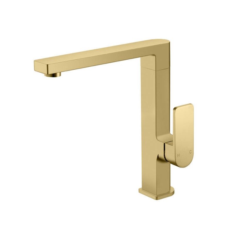 Flores Kitchen Mixer Brushed Gold HYB135-102BG - Bathroom Hub