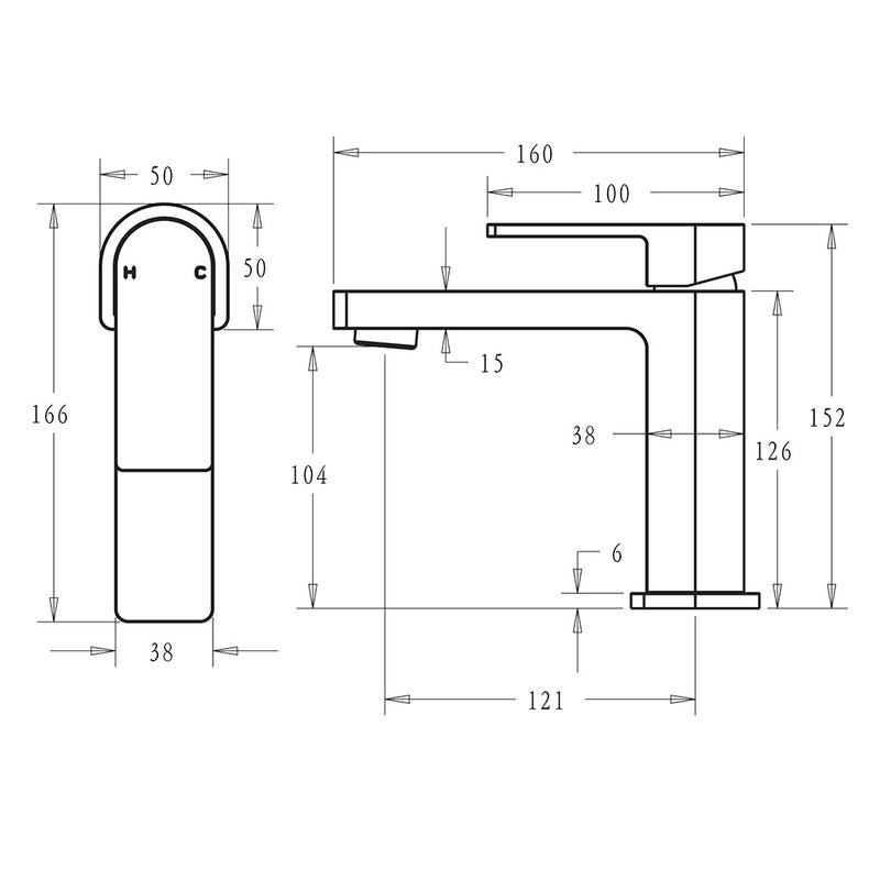 Flores Basin Mixer HYB135-201 - Bathroom Hub