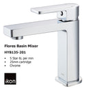 Flores Basin Mixer HYB135-201 - Bathroom Hub
