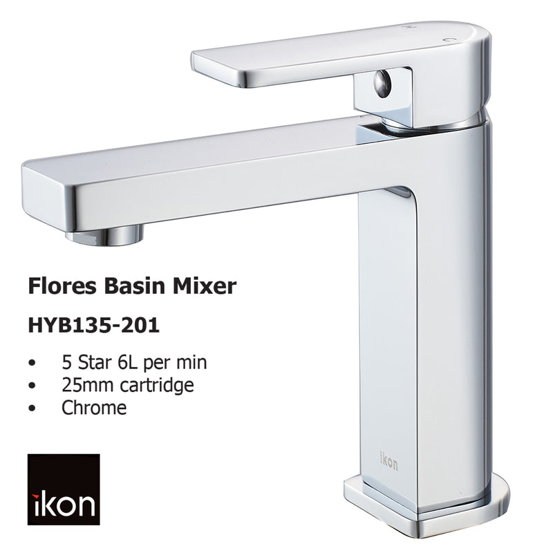 Flores Basin Mixer HYB135-201 - Bathroom Hub