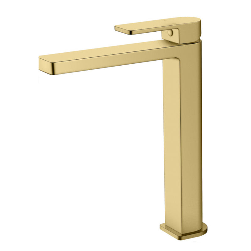 Flores High Rise Basin Mixer Brushed Gold HYB135-202BG - Bathroom Hub