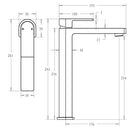 Flores High Rise Basin Mixer Matt Black HYB135-202MB - Bathroom Hub