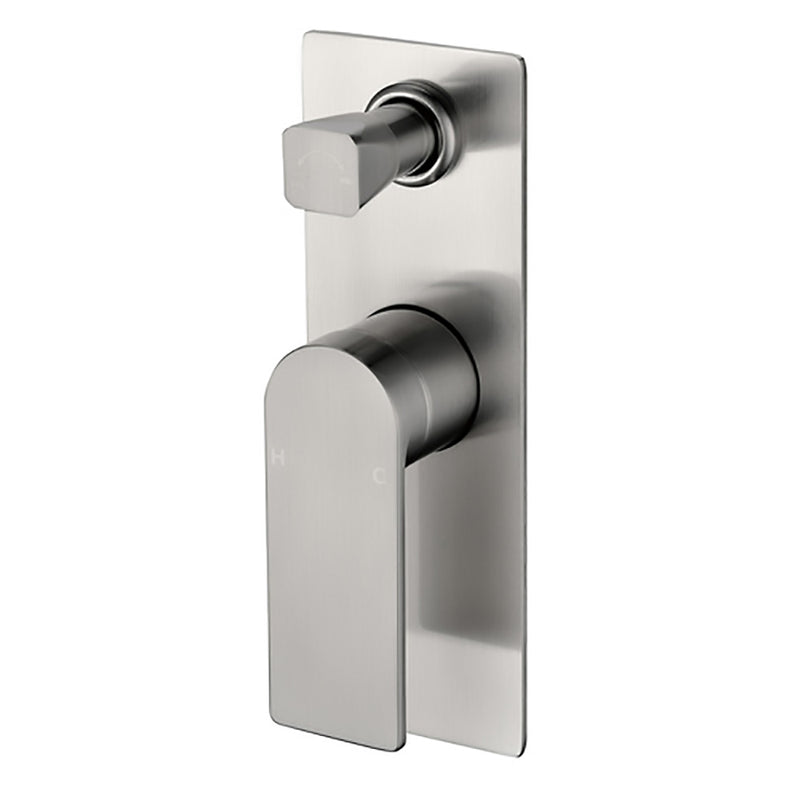 Flores Wall Mixer with Diverter Brushed Nickel HYB135-501BN - Bathroom Hub