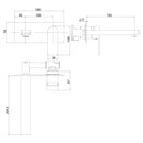 Flores Wall Basin Mixer Brushed Nickel HYB135-601BN - Bathroom Hub