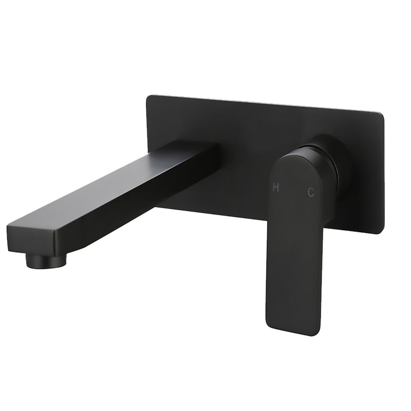 Flores Wall Basin Mixer Matt Black HYB135-601MB - Bathroom Hub