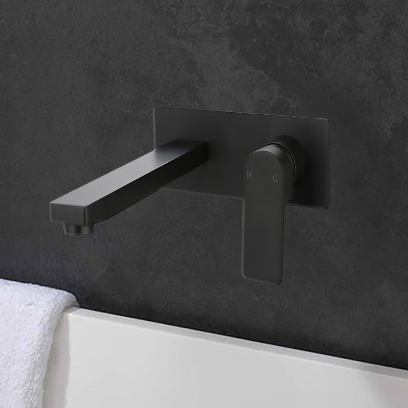 Flores Wall Basin Mixer Matt Black HYB135-601MB - Bathroom Hub